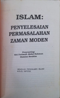 Image of Islam : Penyelesaian Permasalahan Zaman Modern