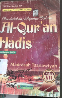 Image of Pendidikan Agama Islam Al-Quran Hadist Madrasah Tsanawiyah Kelas VII